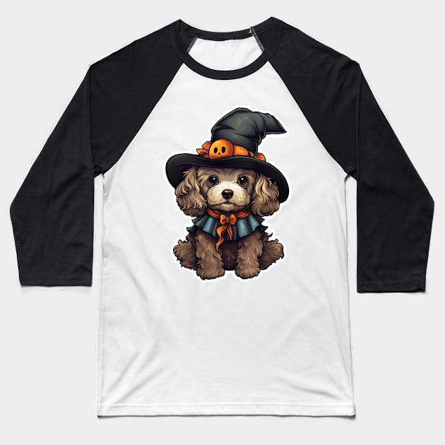 Halloween puppy Dog Baseball T-Shirt by LaartStudio